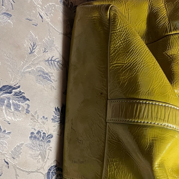 Chic Yellow green Leather coach gallery Tote Bag - Picture 6 of 6